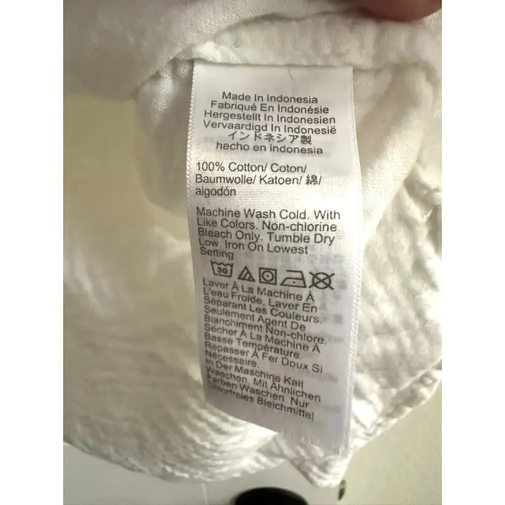 J. Crew White 100% Cotton Gauze Button Front‎ Shirt Womens Sz XXS IMPERFECT - Picture 4 of 9